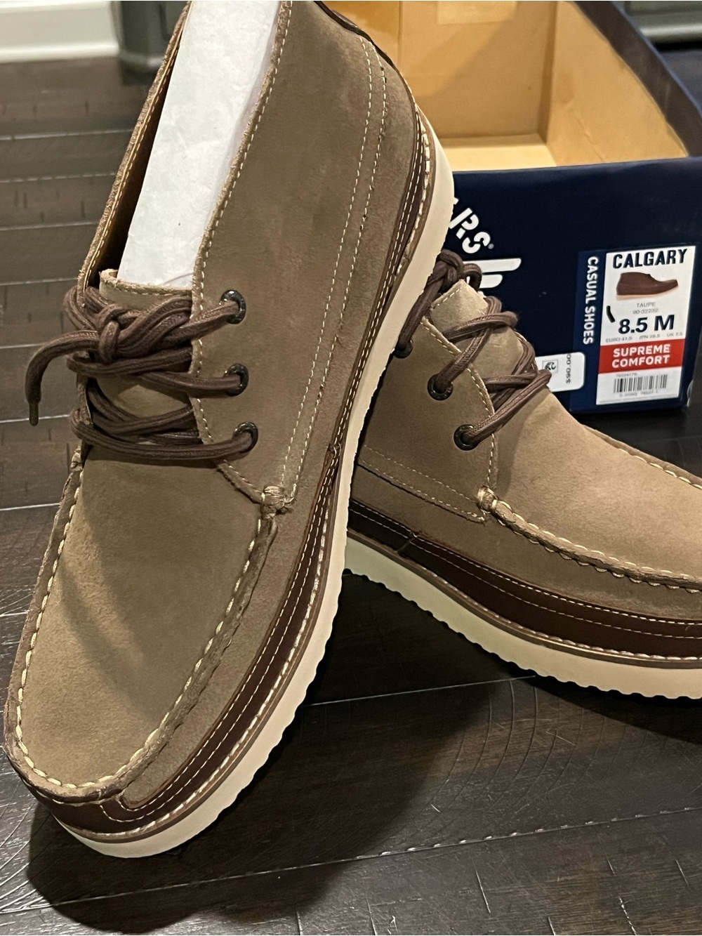 Dockers Calgary Supreme Taupe and Brown Casual Flat Boots Shoes 8.5 8 1/2 New